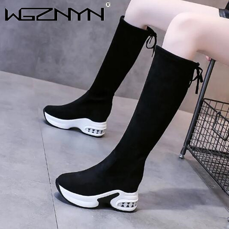 Women'S Fashion Knee High Boots - Winter Warm Chunky Platform Long Boots