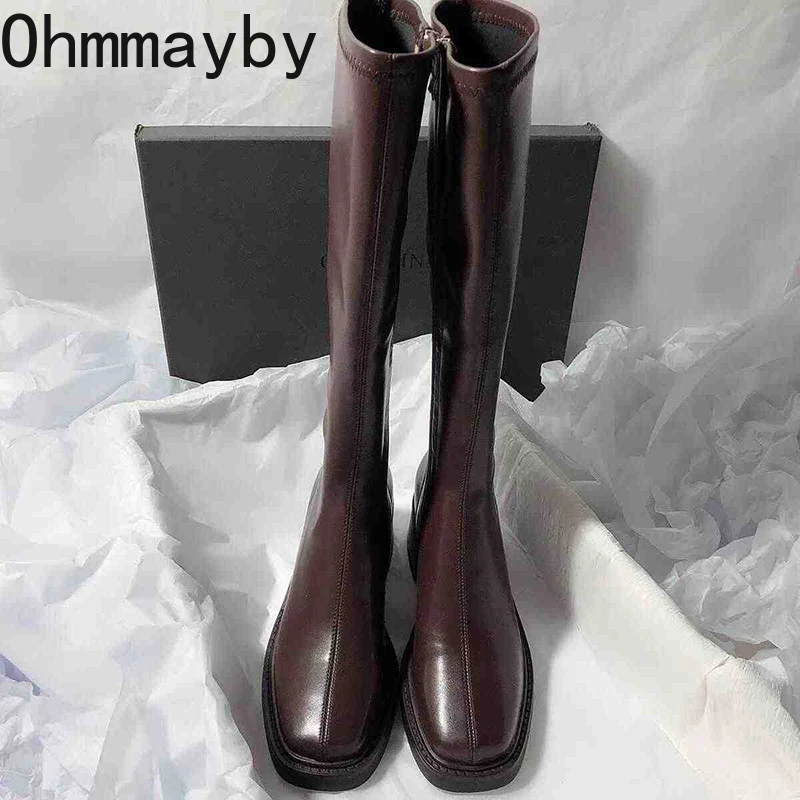 Vintage Thick Heel Women Knee  - Women'S Fashion Korea review and price