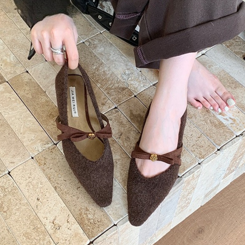 Bowknot Pointed Toe Low Heel W - Women'S Fashion Shoes review and price