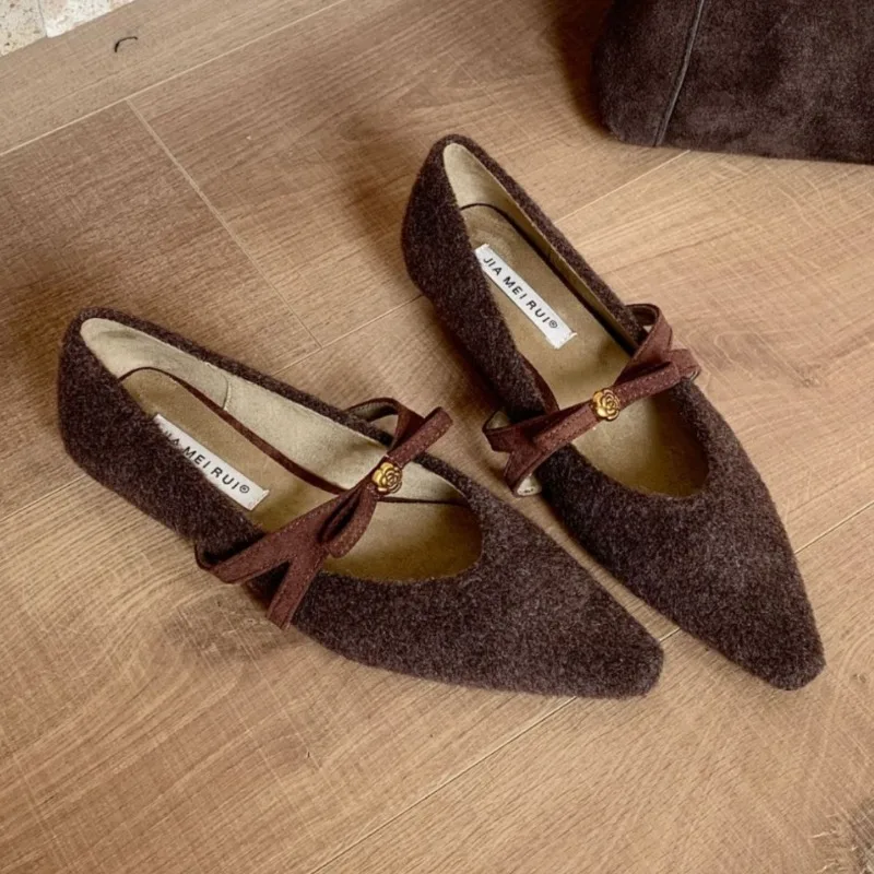 Bowknot Pointed Toe Low Heel W - Women'S Fashion Shoes review and price