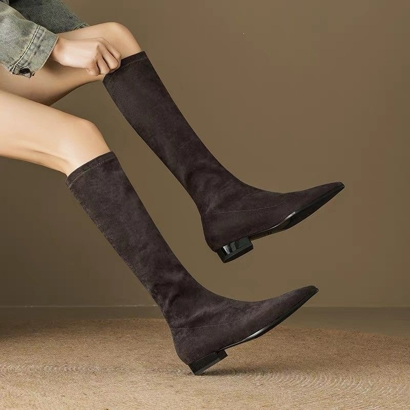 Women Knee High Boots Pointed  - Women'S Fashion Korea review and price